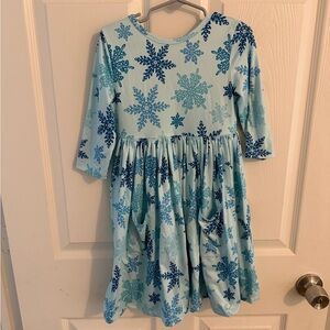 Mila & Rose Snowflake 3/4 sleeve twirl dress with pockets